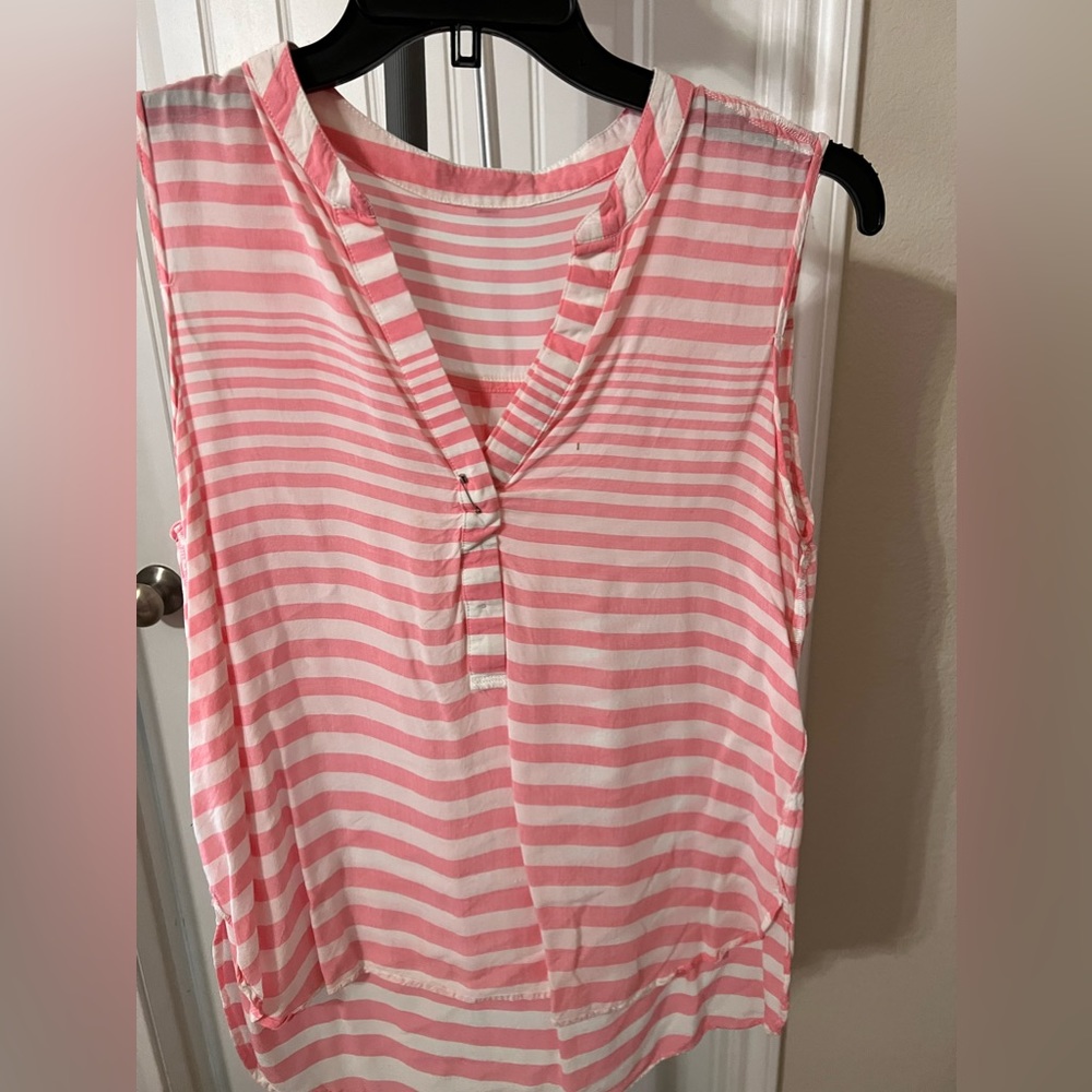 pink striped top